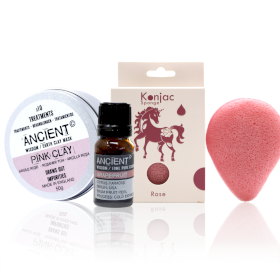 Esponja Konjac Rosa, Arcilla y Aceite Esencial