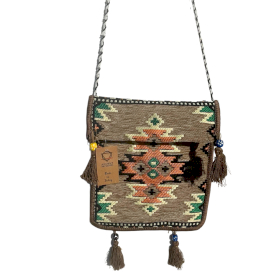 Bolso bandolera de festival Kilim beige