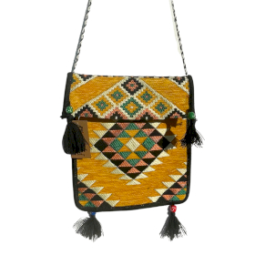 Bolsa Kilim Messenger Festival amarilla