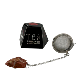 Colador de té de piedras preciosas de cristal crudo - Jaspe rojo