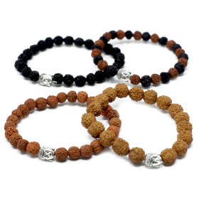 Surtido de brazaletes Rudraksha Buddah