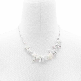 Collar de gemas Longstone - Jaspe blanco