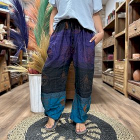 Pantalones de yoga y festivales - Estampado Himalayan High Cross en morado