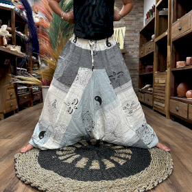 Pantalones de yoga y festival - Aladdin Himalayan Print en gris