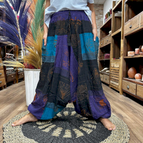 Pantalones de yoga y festivales - Aladdin Himalayan Print en morado