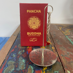 Set Incienso Cuerda y Porta Incienso Plateado - Pancha Buddha