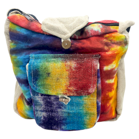 Bolsa de estudio de cáñamo Tiedye con bolsillo frontal
