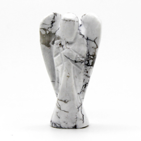 Ángel de piedra preciosa tallada a mano - Howlite blanca