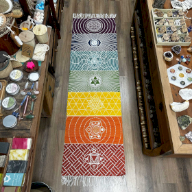 Alfombra de Yoga 100% Algodón - 60x200cm - 7 Chakras