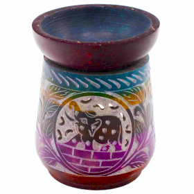Quemador de aceite de esteatita grande 13x10cm - Elefante - Cinco colores