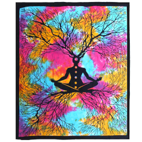 Colcha Doble de Algodón + Tapiz de Pared - Yoga Tree