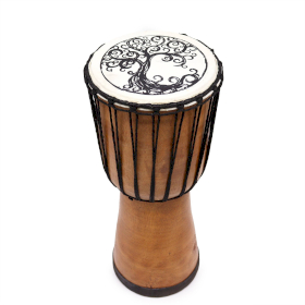 Tambor Djembe hecho a mano con tapa ancha - 40cm