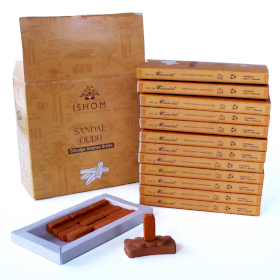 Pack of 15 Natural Incense Smudge Bricks and Burner - Sandal Wood