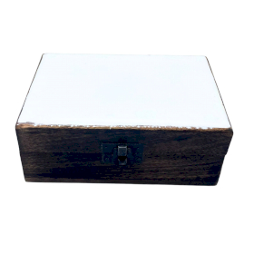 Caja Mediana de Cerámica Esmaltada - 15x10x6cm - Blanca