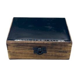 Caja Mediana de Cerámica Esmaltada - 15x10x6cm - Negra