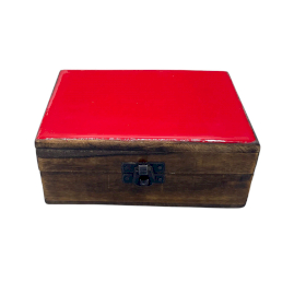 Caja Mediana de Cerámica Esmaltada - 15x10x6cm - Roja