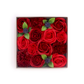 Caja Cuadrada - Rosas Rojas Clásicas
