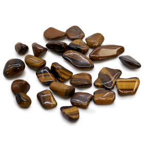 24x Pequeñas piedras africanas - Ojo de tigre - Dorado