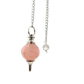 Facted Gemstone Pendulum - Rose Quartz