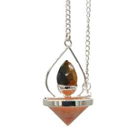 Gemstone Lantern of Life Pendulum - Sunstone & Tigereye