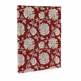 Cuadernos con encuadernación de algodón 20x15cm - 96 páginas - Floral burdeos