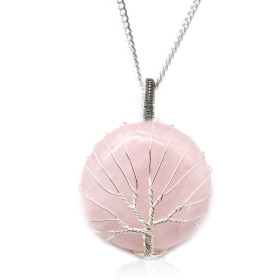 Collar Árbol de la Vida - Cuarzo Rosa