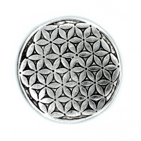 PortaIncienso Flor de la Vida Aluminio Pulido 11cm