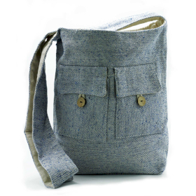 Bolso Dos Bolsillos Tonos Naturales - Vaquero Denim - Grande