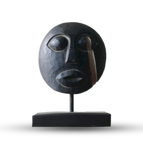 Timor Tribal Máscara Decorativa - Negro 27x20cm