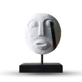 Máscara Decorativa Tribal Timor - Blanca 27x20cm