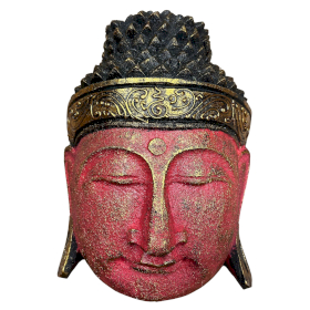 Decoración para el hogar Cabeza de Buda - 25cm - Rojo Brillante