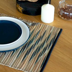 Mantel Individual Jacinto de Agua Natural - Ondas Azules
