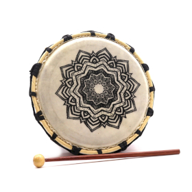 Tambor Chamánico Mandala con Baqueta - 20cm