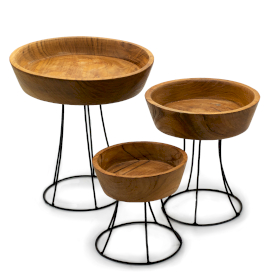 Cuencos de Madera Elevados