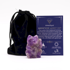 Gema Gato de la Suerte - Amatista 50x35x25mm