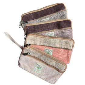 Bolsa con cremallera de cáñamo para teléfono (surtida)