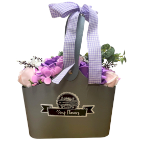 Cesta ramo de flores jabón - Lila
