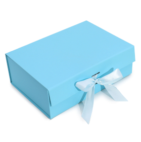 Caja de regalo plegable con Lazo 28.2x20.2x9.2 cm - Azul Bebé