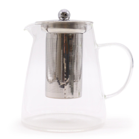 Tetera de vidrio con infusor - Forma de petaca - 950ml