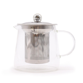 Tetera con infusor de vidrio - Forma de petaca - 350ml