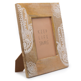 Marco Grande de Madera de Mango (para 13x18cm) 28x23x2cm - Hamsa Blanco