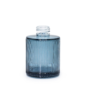 Botella redonda acanalada para difusor de varillas de 150 ml  - Azul ahumado