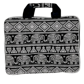 Bolsa acolchada para portátil (Elepants Motiff) 33x24x3cm
