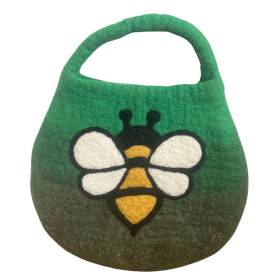 Bolsa de abejas de fieltro al agua - Un asa con imán - Tonos Verdes