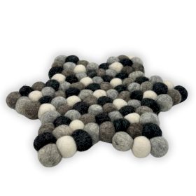 Tapete central de fieltro con forma de estrella (38 x 18 cm, color gris multicolor)
