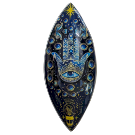 Porta Inciensos esmaltado - Aluminio - Hamsa azul