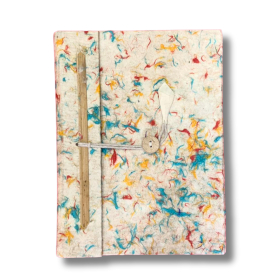 Cuaderno Grande Lokta - Algodón de Colores Mixtos 45 hojas - Incluye marcapáginas