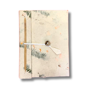 Cuaderno Grande Lokta - Flores Mixtas  - 45 hojas - Incluye marcapáginas