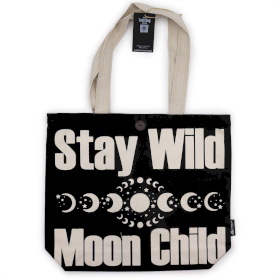 Bolso Básico Icónico - Mantente salvaje, niño con ánimo - Negro natural 10 oz (36 x 43 x 10 cm)