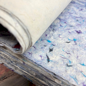 Lokta Papel de envolver hecho a mano - Algodón azul